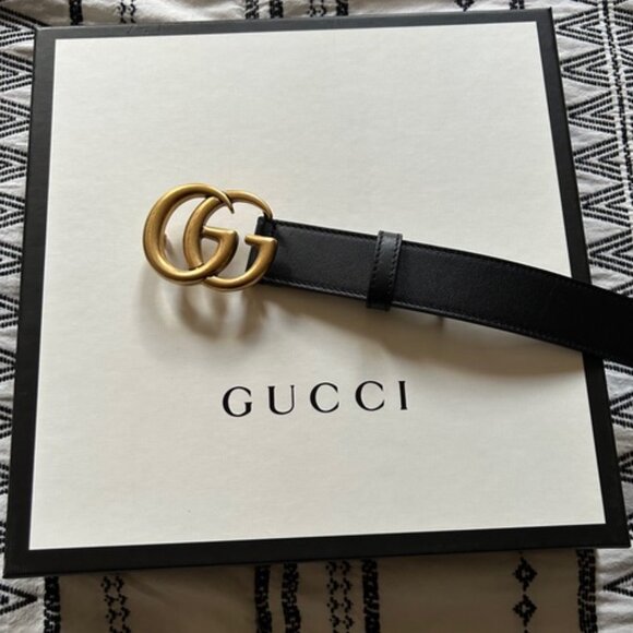 Authentic Gucci GG Marmont Black Leather Belt Size 95-38 - Picture 6 of 9